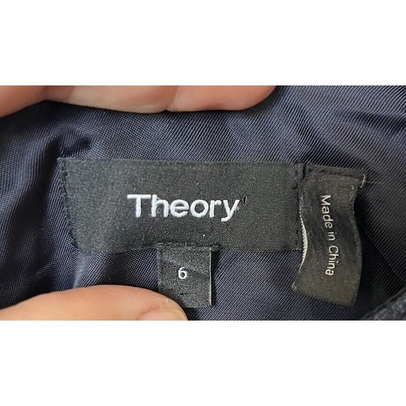 Theory Navy Wool Flannel Long Sleeve Mini Dress Size 6 - Picture 5 of 9